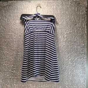 Lands end Swim Dress Women Size 6 Nylon Underwired Built in Bra Tankini Top